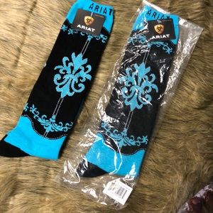 Bundle 2 Pairs Ariat Fleur De Lys Knee Socks